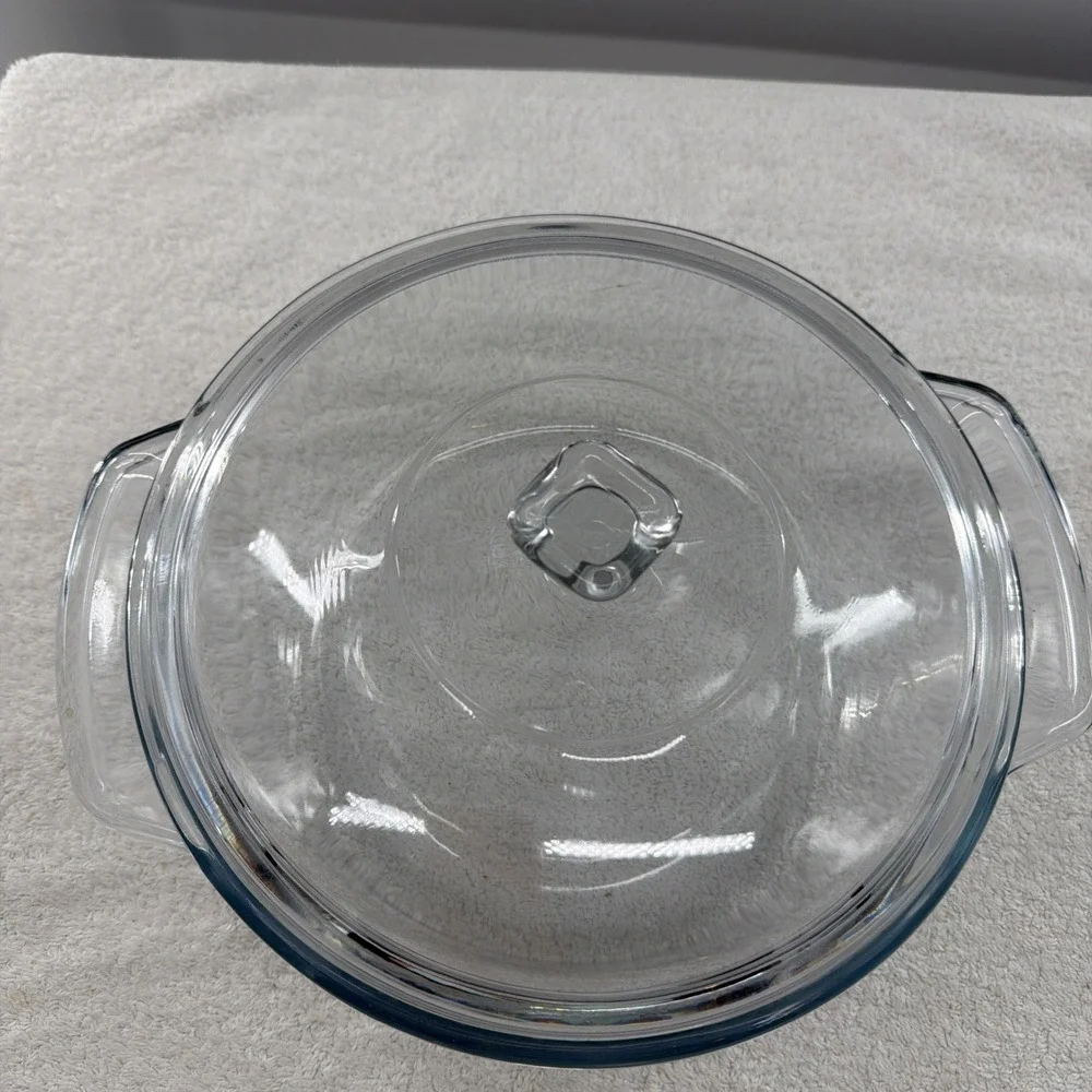 Vintage Anchor Hocking 2qt Clear Glass Casserole Dish Bowl Ovenware 9
